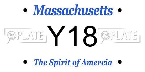 Y18 Massachusetts License Plate