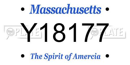 Y18177 Massachusetts License Plate