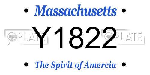 Y1822 Massachusetts License Plate