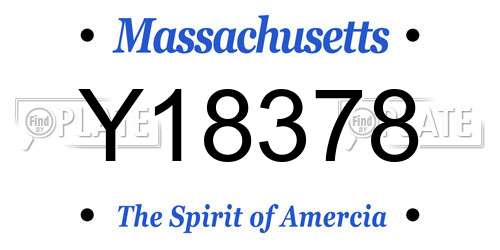 Y18378 Massachusetts License Plate