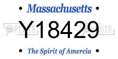 Y18429 Massachusetts License Plate