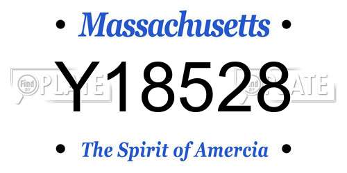Y18528 Massachusetts License Plate