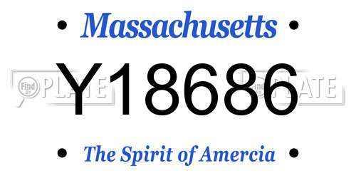 Y18686 Massachusetts License Plate