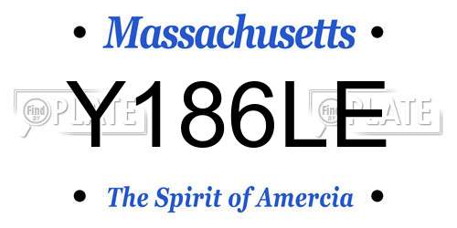 Y186LE Massachusetts License Plate