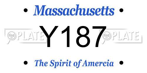 Y187 Massachusetts License Plate