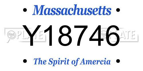 Y18746 Massachusetts License Plate
