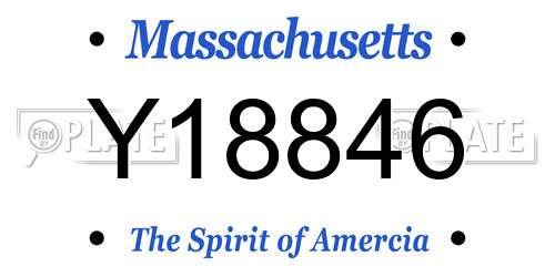 Y18846 Massachusetts License Plate