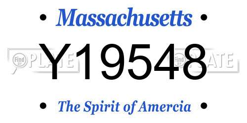 Y19548 Massachusetts License Plate