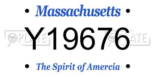 Y19676 Massachusetts License Plate