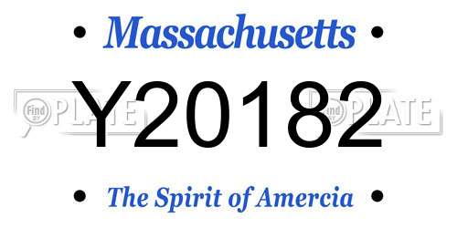 Y20182 Massachusetts License Plate
