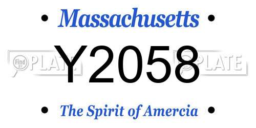 Y2058 Massachusetts License Plate