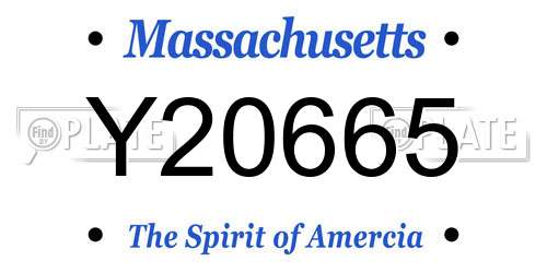 Y20665 Massachusetts License Plate