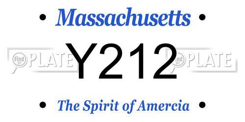 Y212 Massachusetts License Plate