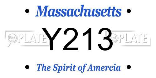 Y213 Massachusetts License Plate