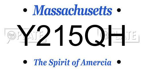 Y215QH Massachusetts License Plate