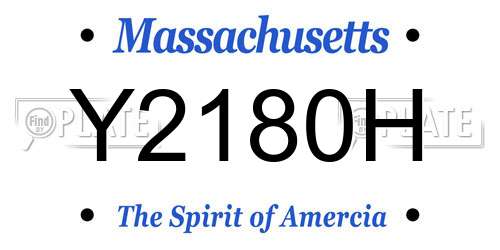 Y2180H Massachusetts License Plate