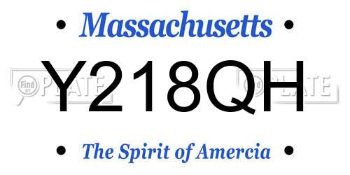 Y218QH Massachusetts License Plate