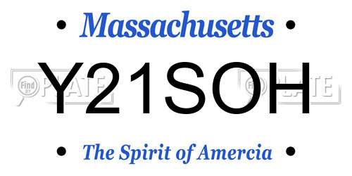 Y21SOH Massachusetts License Plate