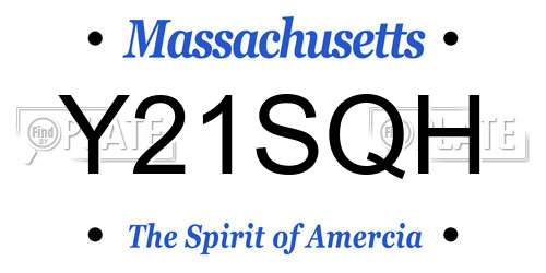 Y21SQH Massachusetts License Plate