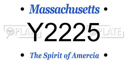 Y2225 Massachusetts License Plate