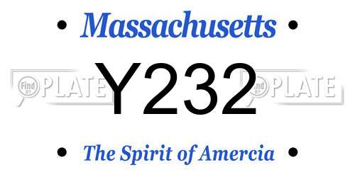 Y232 Massachusetts License Plate
