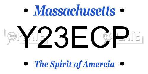 Y23ECP Massachusetts License Plate