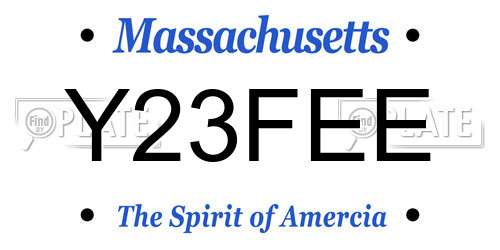 Y23FEE Massachusetts License Plate