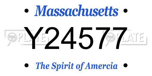 Y24577 Massachusetts License Plate