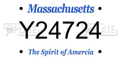 Y24724 Massachusetts License Plate