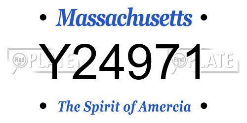 Y24971 Massachusetts License Plate
