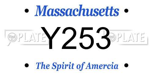 Y253 Massachusetts License Plate
