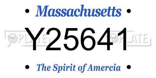 Y25641 Massachusetts License Plate