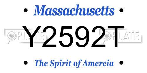 Y2592T Massachusetts License Plate