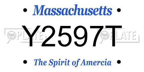 Y2597T Massachusetts License Plate
