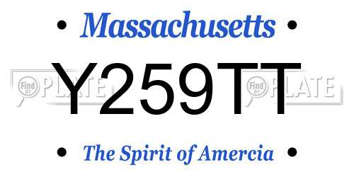 Y259TT Massachusetts License Plate