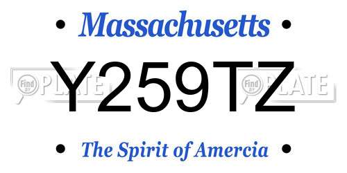 Y259TZ Massachusetts License Plate