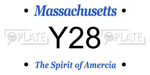 Y28 Massachusetts License Plate