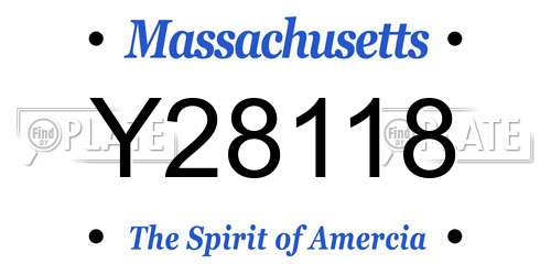 Y28118 Massachusetts License Plate
