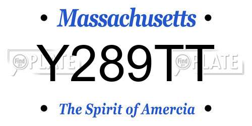 Y289TT Massachusetts License Plate