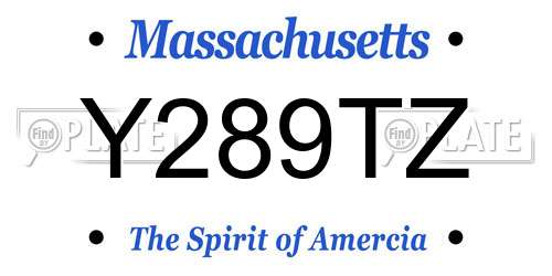 Y289TZ Massachusetts License Plate