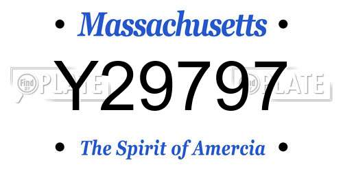 Y29797 Massachusetts License Plate