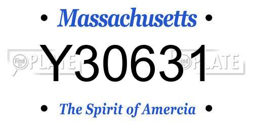 Y30631 Massachusetts License Plate