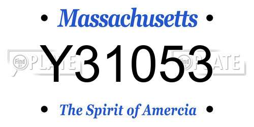 Y31053 Massachusetts License Plate