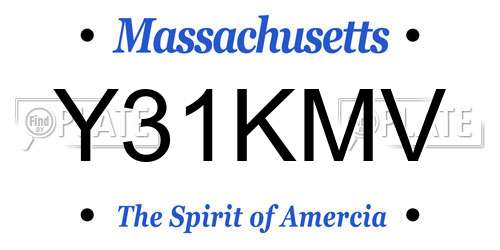 Y31KMV Massachusetts License Plate