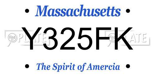 Y325FK Massachusetts License Plate