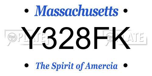 Y328FK Massachusetts License Plate
