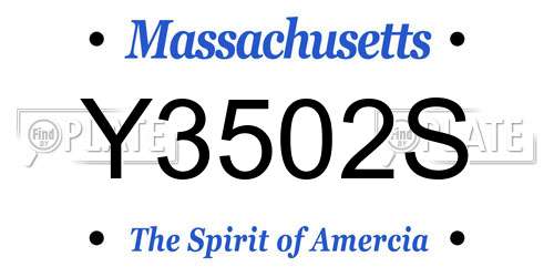 Y3502S Massachusetts License Plate