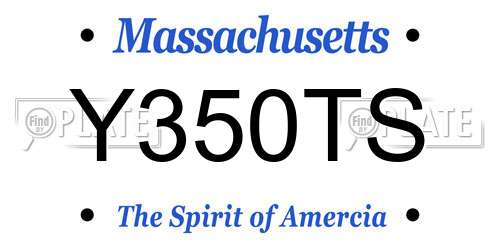 Y350TS Massachusetts License Plate