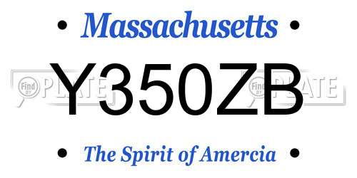 Y350ZB Massachusetts License Plate