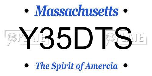 Y35DTS Massachusetts License Plate